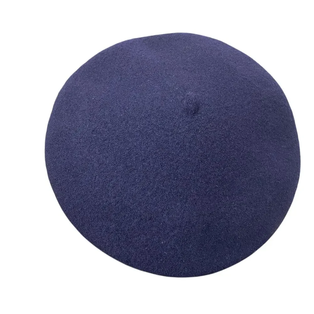 Vintage Navy Size L Blue Wool Beret Hat - Picture 10 of 10